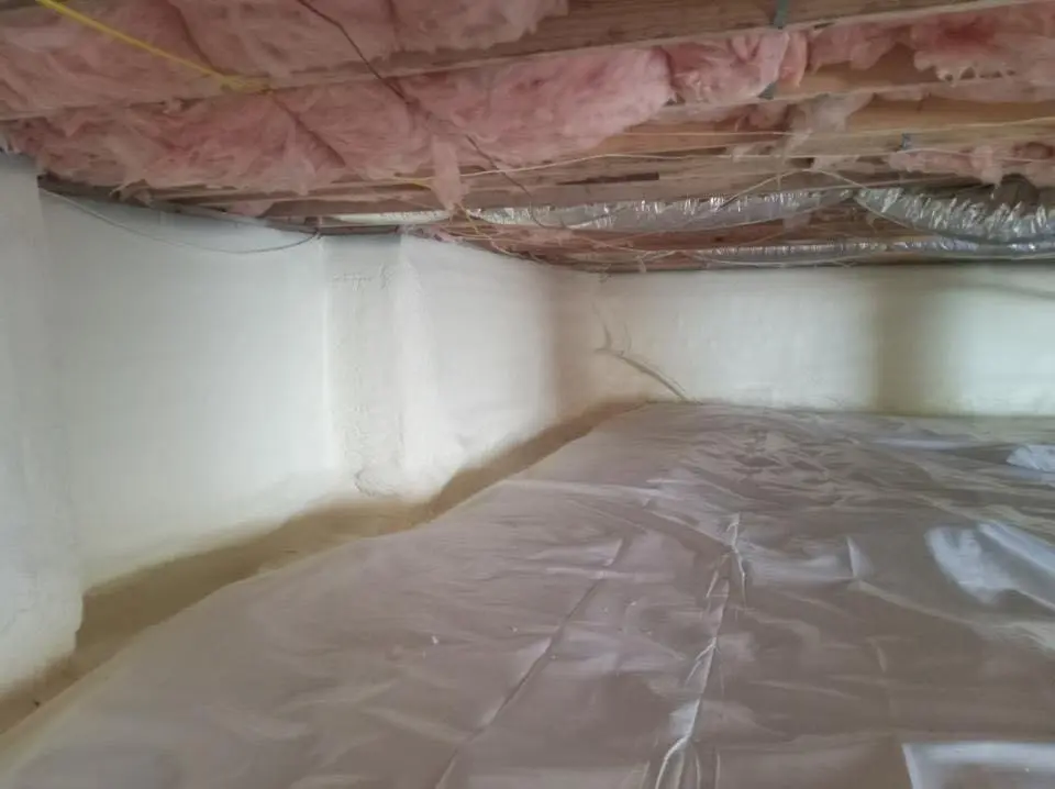 Crawl space encapsulation with closed-cell spray foam for Metal Roof Coating in Fayetteville